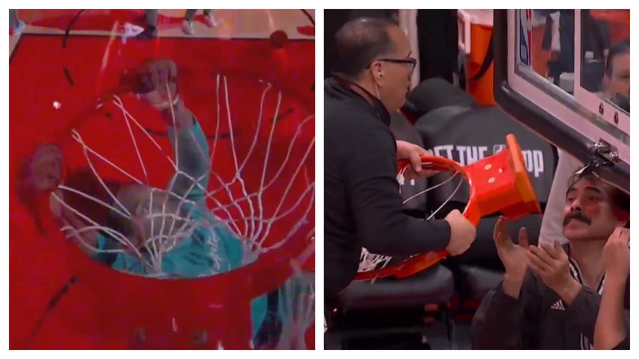 糗了！馬刺21歲小將熱身「拉壞籃框」比賽延遲20分鐘球迷傻眼