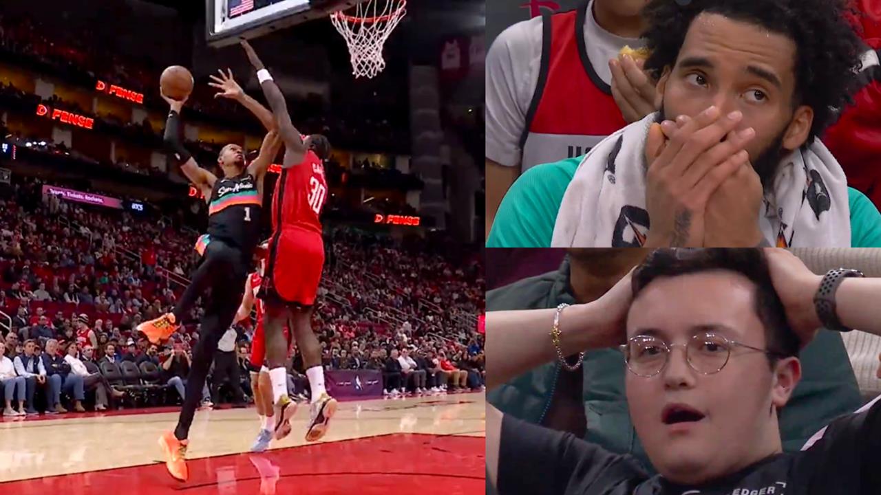 外星人！文班亞馬顏扣卡佩拉「板凳+球迷抱頭驚呆」對手落地他還在飛