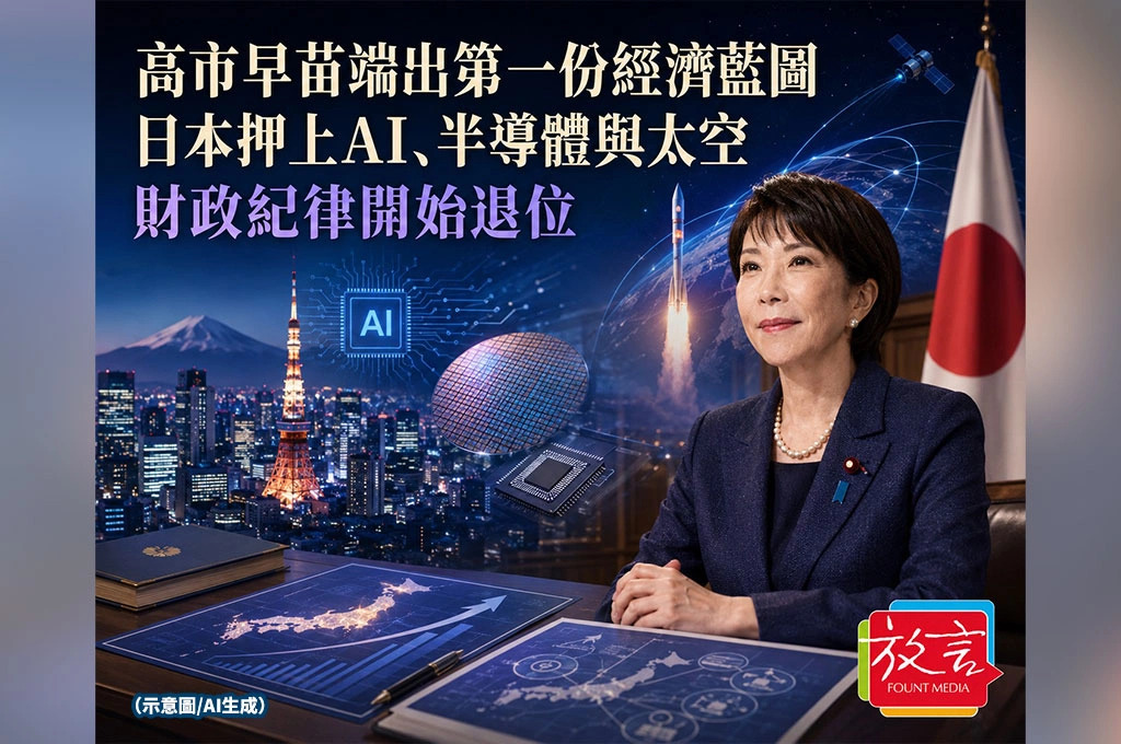 《放. 新聞／世界要聞／日本經濟》高市早苗端出第一份經濟藍圖：日本押上AI、半導體與太空，財政紀律開始退位