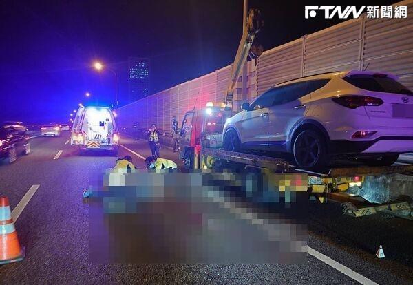 國1五楊高架死亡車禍！男下車查看故障竟遭追撞　當場OHCA送醫後不治